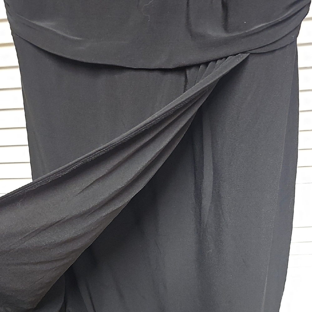 NWT American Living Black Sequin-Trim Cap-Sleeve Midi Dress Wrap Style Skirt 10 - Picture 10 of 10
